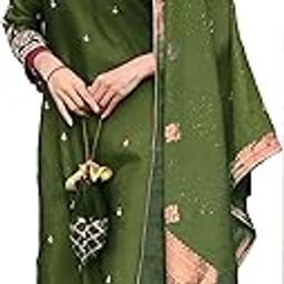 Straight long kurti Heavy Embroidered Roman Silk Kurta Pant Set with Jacquard Dupatta - Ethnic Wear-picture-4