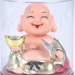 HindCraft Laughing Buddha for Gift – Solar Buddha Idol with Waving Fan & Ingot | Moving Head for Health & Wealth | Rakhi Gift for Brother Sister | Car Dashboard Decor| Raksha Bandhan Special Item-image-44