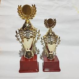 Royal Trophies Decorative Trophy Cups for Winner + Runner UP Set of 2pcs | 1st Prize | 2nd Prize | Cricket | Football | Tournament Trophies | Sports Trophy Set-image-72