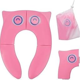 Birudmart Recyclable Potty Seat Cover for Travel Portable Folding Large Non Slip Silionce Pads Potty Training Seat for Kids Boys & Girls, Foldable Toddlers Toilet Seat-image-11
