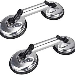 UPTODATETOOLS 2 Pack Glass Suction Cup,Aluminium Heavy Duty Vacuum Lifter for Moving Glass/Window/Tiles/Mirror/Granite,Double Gripper Sucker Plate-picture-11