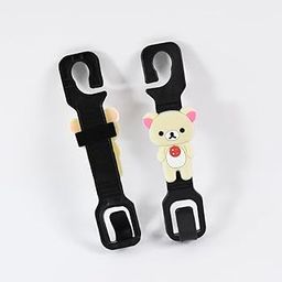 MAPPERZ Cute Bear Car Seat Headrest Hooks, 2-Pack Universal Vehicle Hangers – Cartoon Back Seat Organizer Clips for Bags, Bottles, Purses, Groceries & Accessories (2)-image-32