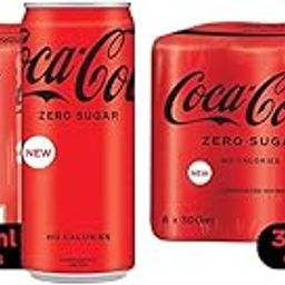 Coca-Cola Coke Zero Sugar Cold drink | Soft Drink with No Calories | Zero Sugar Drink | Recyclable Can, 300 ml (Pack of 12)-0