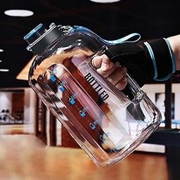 Drofail 2.5 Liter Big Gallon Transparent Water Bottle with Handles and Capacity Marker BPA-Free for Sports, Fitness, Gym, and Outdoors (White)-7