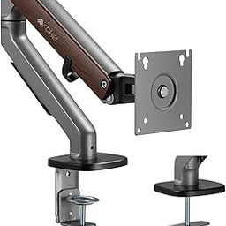 ARTIKEL Single Monitor Desk Mount | Adjustable Heavy Duty Monitor Arm | VESA Mount with C Clamp & Grommet Mounting Base | Computer Monitor Stand for Screen up to 32 inch | Table Mounted | Gray&Wood-image-3