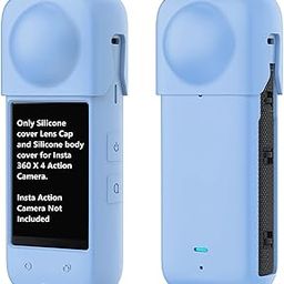 ADDGRIP™ Silicone Lens Cover and Camera case Compatible with Insta 360 X 4 Action Camera, Anti-Scratch, Anti Slip Silicone Case Camera Protective Kit (Sky Blue)-image-45
