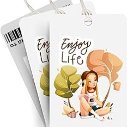 Brandian Luggage Tags and Bag Tags, Enjoy Life Elevate Your Travel Aesthetic with Our Exclusive Bag Tags The Epitome of International Travel with Silicone Band (Multicolour)-28
