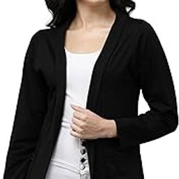 Womens Shrug Cotton Solid Open Front Regular Fit Winter Shrug Overcoat with Pocket for Layering-12