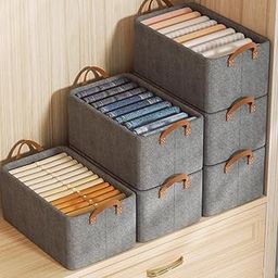 Foldable Wardrobe Organizer with Durable Handle, Stuff Storage Box Closet Drawer Organizers for Clothes, Toys, Blanket etc.-26