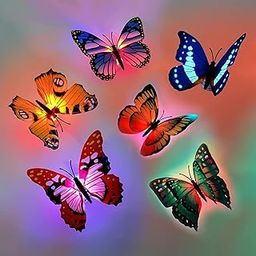 Adhesive 3D Butterfly Plastic Sticker Walls LED Light Up in The Night Wall Stickers for Home Decoration - 5 Piece-7