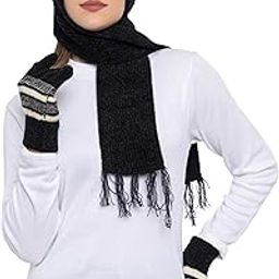 Women Warm and Soft Winter Woolen Muffler Cap, Attached Scarf Cap Combo for Girls and Women (Classic Plain)-image-80
