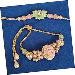 rakhi for bhaiya bhabhi | bhaiya bhabhi rakhi set | rakhi for brother and bhabhi | rakhi for bhabhi :LUMBA RAKHI |rakhi brother and bhabhi combo with POTLI BAG-image-74
