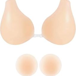 WENTENT Women Silicone Breast Lift Covers Nipple Stickers Pasties Invisible Adhesive Strapless Backless Reusable Lifting Bra Cups Breathable Nipple Cover Multicolour-image-15