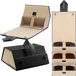 Sunglasses Organizer Box, PU Leather Foldable Woman Eyeglass Case Eyeglass Organizer Storage, Multiple Sunglass Holder-image-63