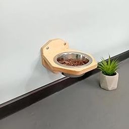 Elevated Wooden Cat Feeder Stand with Stainless Steel Bowls – Raised Pet Feeding Station for Cats & Small Dogs – Non-Slip Modern Cat Food, Water Bowl Holder (Style-2, 1 Bowl)-image-65