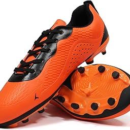 Men's Football Shoes with Studded Sole for Firm Ground and Turf Lightweight Soccer Cleats with TPU Sole Material for Outdoor Sports Training and Match Non-Slip Grip Shoes Size 6 to 10 UK-image-7