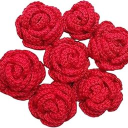 Crochet Flowers On Applique Patches | Crochet Flower Patches | Handmade Crochet Flowers | for Dress,Saree,Hair Accessories, Home Decor,Decorations | Flower Motifs (Rose Pack of 2)-image-97