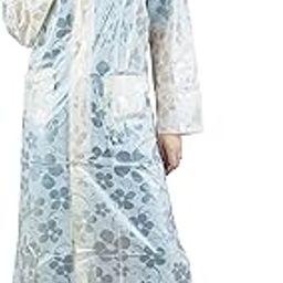 Raincoat for Women Ladies Lightweight Rain Jackets Self Design Knee Length Longcoat/Raincoat With Adjustable Hood-image-13