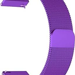 ACM Watch Strap Magnetic Loop 20mm compatible with Zebronics Zeb-Fit280ch Smartwatch Luxury Metal Chain Band Purple-13