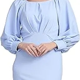 shasmi Women's Comfortable Mustard Round Neck Full Sleeve Solid Midi Bodycon Casual Western Stylish Dress-picture-28