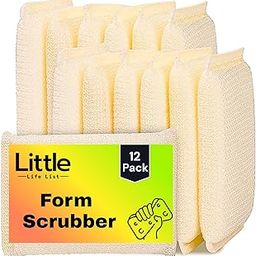 Little Life List - Form Scrub Sponge, Scrubber Pad for Cleaning Kitchen, Utensils, Vessels, Tile and Car, Multi Colour, Pack of 12-image-43