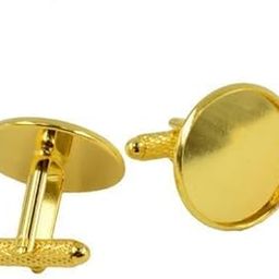 2x6 Pieces Round Cuff Links Settings Base DIY Cabochon Jewelry Findings Gold | Cufflinks | Mens Jewelry-image-69