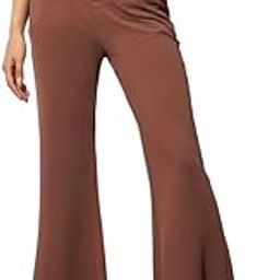 Brown Bell Bottom Textured Pants-image-48