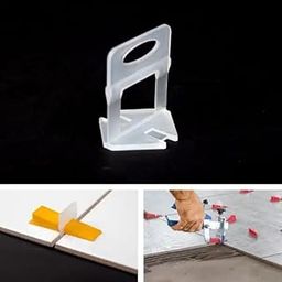 Super Ajanta Tile Leveling System Plastic 2mm Clip Only Leveling System Wall Floor Spacer Tile Levelling Tools, 100 pcs Only Clip (white) 2mm-image-98