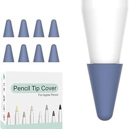 OJOS 8 Pcs Silicone Pencil Nib/Tip Protector Cap for Drawing Noiseless Compatible for Apple Pencil 1st/2nd Replacement Non-Slip Writing Nib/Tip Protector (Lavender)-4