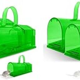 HASTHIP® 4PCS Rat Trap Cage Humane Mouse Catcher with Handle Ventilation Holes Reusable Killer Catch Release for Mice Pet Rodent-28
