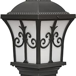 Azurite outdoor Aluminium dai casting piller gate lamp waterproof unbreakable B-22 holder, exterior beautiful grey outdoor boundary gate lamp(Include bulb) pack of 1-image-92