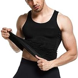 Men Compression Shirt Slimming Body Shaper Vest Tummy Control Shapewear Abdomen Undershirt Gym Workout Tank Top-image-105
