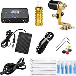Complete Tattoo Kit Motor Pen Machine Gun Liner Shader Power Supply Yellow|Professional Complete Tattoo Kit & Supplies, Tattoo Ink Set with Accessories, Body Art Stencil Pack For All|-image-74
