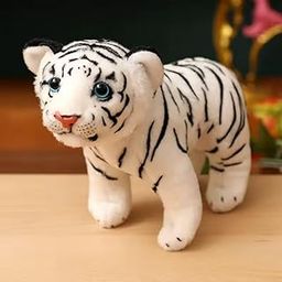 Tickles Standing Siberian White Tiger Soft Stuffed Plush Animal Toy for Kids Boys & Girls Birthday Gift (Color: White Size: 30 cm)-31