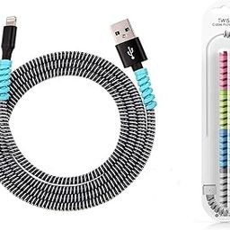 VEROX Spiral Charger Cable Protector 1.5 Meter with 4 Pcs Spiral Winder| Cable Protector for Wires Data Cable Charging Cord Earphones-image-49