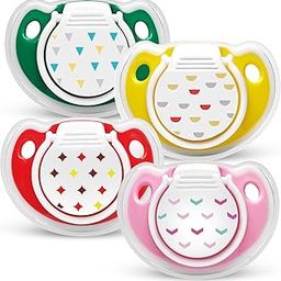 Mee Mee Pacifier Ultra Light Soft Silicone Nipple | BPA Free | Oral stimulatory | Teether | Air Flow Shield Pacifier for Babies Pack of 4 (Assorted)-picture-5