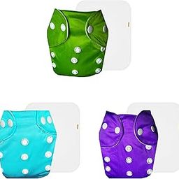 Dumbledo Lite Cloth Diaper with Cotton Insert (Pack of 3) | Dry Feel and Comfortable | Reusable & Washable | Travel Friendly | Ideal for Toddlers | 3 Months – 2 Years | Unisex Baby-4