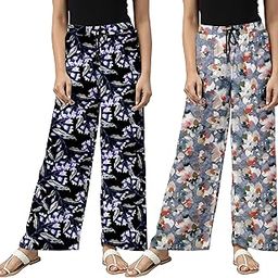 Cotton Women All-Over Printed Drawstring Waist Relaxed Pyjamas (PACK OF 2)-image-45