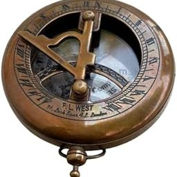 Directional Pocket Brass Sundial Compass Push Button Antique Navigation Travel Compass Best for Camping Outdoor-13