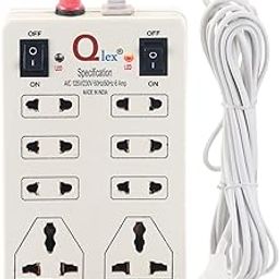 QLEX 8 Socket 2 Switch Extension Cord with 6A Fuse Protection (2m Wire)-14