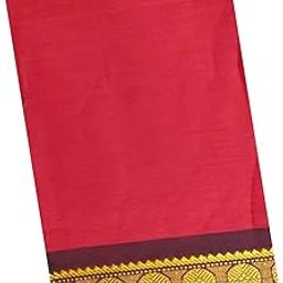 Saradhi Fashon's Bharatanatyam And Kuchipudi Dance Practice Saree(Red with Black Border Rudraksha Border)-image-95