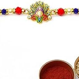 Royal Red Gold Lotus Rakhi for Bhai,Bhabhi – India’s Finest Designer Thread Premium Rakhi with box packaging (Pack 1)-image-68