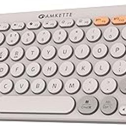 Amkette Optimus BT [New and Improved] Multi Device Wireless Keyboard/Bluetooth Keyboard with one Click Mode Switching and AI Access for Windows, MacOs, Android and iOS, 7 Quick Action Keys (White)-1