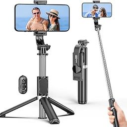 Selfie Stick Tripod, All in One Extendable & Portable iPhone Tripod Selfie Stick with Wireless Remote Compatible with iPhone 16 15 14 13 12 11 pro Xs Max 8 7, Galaxy Note10/S20/S10/OnePlus 9/9 PRO etc-16