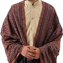 Men Jamawar Shawl, Authentic Kashmiri Luxury Pashmina Style Shawl, Stole, Medium Size for Gents, (Size: 101x203 CM)-image-31