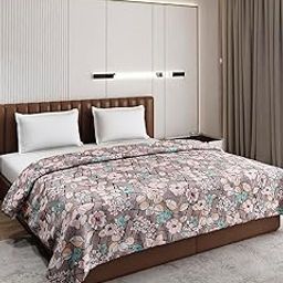 Monte Carlo Beige Printed Double Bed 190 GSM Ac Blanket (Width 220 CM, Length 220 CM) - 6-image-1