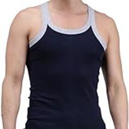Men Innerwear Regular Fit Sleevless 100% Cotton Black Vest-picture-42