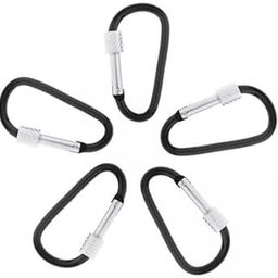 4xCarabiner Clips Hiking Keychain Screwgate Travel D-Ring Snap Hook Clasp-image-32