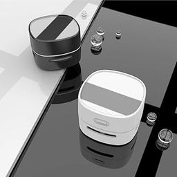 ZLE Mini Desktop Vacuum Cleaner, Portable, Cordless, Black and White-image-40