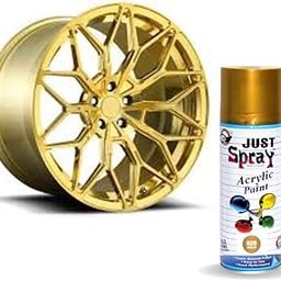KOBE Just Spray Metallic Gold Glossy Finish Fast Dry Acrylic Multipurpose Spray Paint | Diy, Quick Drying Good Finish For Metal, Wood, Art And Craft And Walls 400Ml Pack Of 1-9